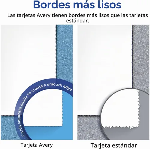 Vista 7 de Avery – Tarjetas de lugar con relieve, color blanco. 1.43 x 3.75 pulgadas., Blanco