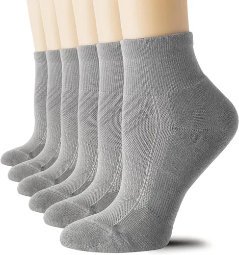 Vista 10 de CS CELERSPORT 6 pares de calcetines tobilleros para correr para mujer, calcetines deportivos acolchados 6 Pair negro