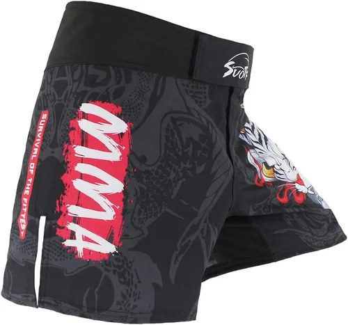 Vista 6 de Pantalones cortos de lucha MMA para hombre, pantalones cortos de boxeo BJJ para hombres Grappling