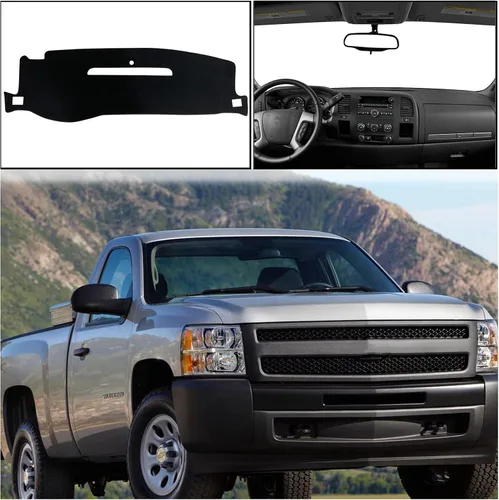Vista 6 de Funda de tapete para salpicadero de ajuste personalizado para Chevy Chevrolet Silverado/GMC Sierra Truck 2007-2013, compatible con Chevy Suburban