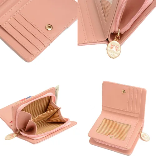 Vista 3 de Ecohaso Carteras para niñas y mujeres, monederos para adolescentes, lindo gato, cartera con patrón de gatito, monedero, organizador de tarjetas
