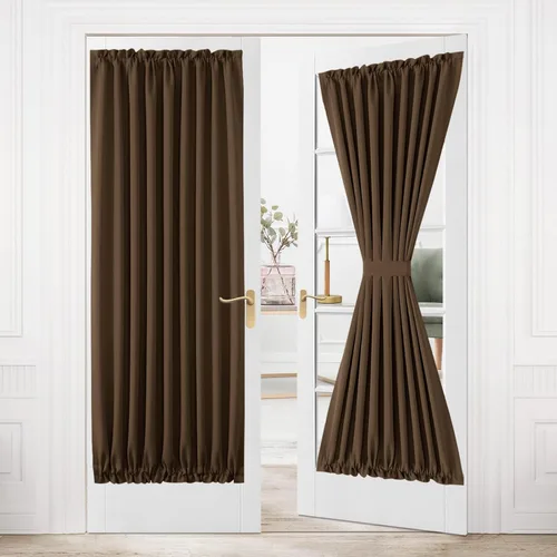 Vista 195 de DWCN Cortinas para Puertas Francesas – Cortinas opacas térmicas con bolsillo para barra para puertas con ventana de cristal, puertas de cocina