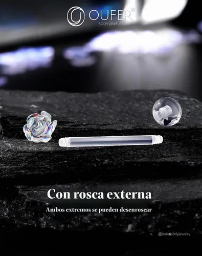 Vista 6 de OUFER 3 piezas de joyería de hélice de plástico, retenedor de piercing de labios transparente para cirugía, lindos anillos de labios