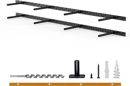 Vista 11 de Kit de soporte de estante flotante (no necesita enrutador) con plantilla de guía de taladro - Se adapta a estantes de 1 a 4 pulgadas de grosor