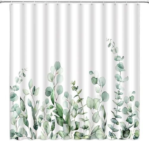 Vista 5 de Cortina de ducha floral negra elegante tulipán negro blanco y negro, diseño moderno de impresión artística única, juego de decoración de baño