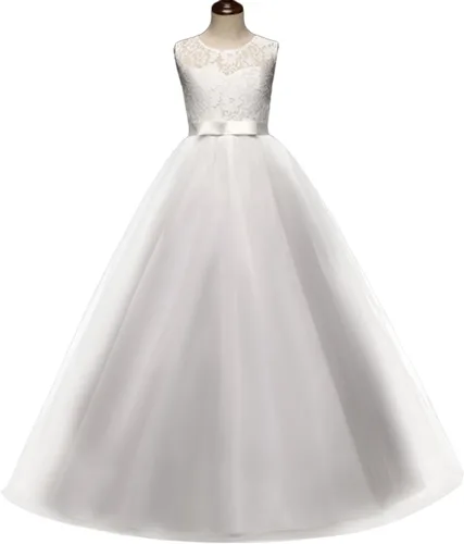Vista 22 de Vestido Yaphyee largo, de princesa, con flores, formal, para boda, dama de honor, para fiesta, para niña
