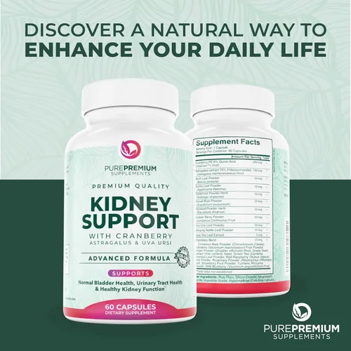 Vista 8 de PurePremium Suplemento de apoyo renal con extracto de arándano, limpieza renal, desintoxicación y reparación para hombres y mujeres, apoyo