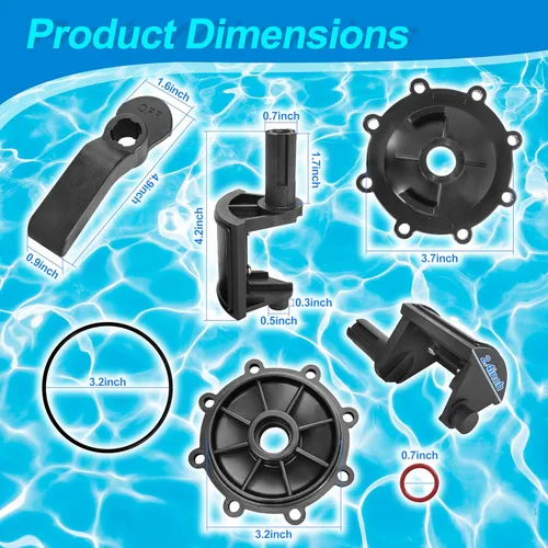 Vista 5 de Kit de reconstrucción de válvulas de piscina de 2 puertos/3 puertos compatible con Jandy Neverlube de 2 vías/3 vías 4715, 4716, 4717, 4724 válvulas