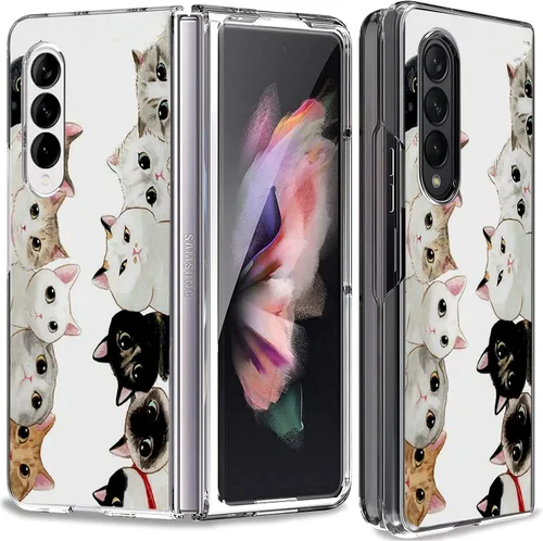 Vista 16 de Bcov Funda para Galaxy Z Fold 3 5G, atrapasueños, espacio de flores, antiarañazos, sólida, funda protectora a prueba de golpes para Samsung Galaxy Z
