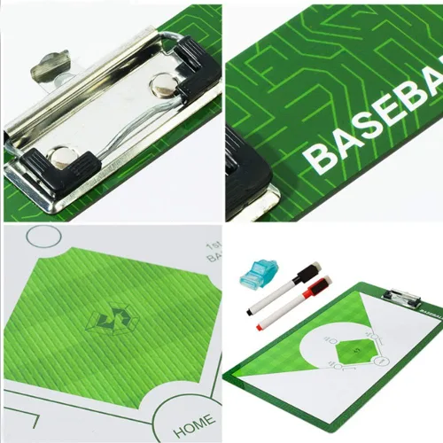 Vista 3 de Portapapeles de cuero plegable para fútbol y fútbol, marcador táctico magnético con cremallera y rotulador, kit de tablero de guía de estrategia