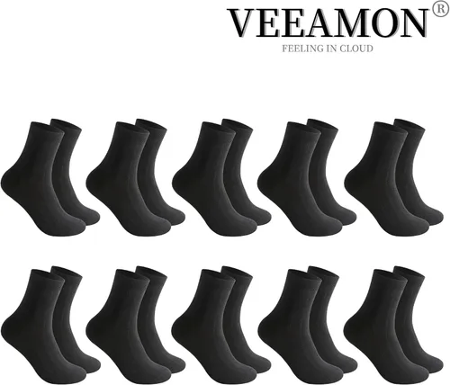 Vista 2 de 10 pares de calcetines de algodón para hombre, atléticos, casuales, suaves, transpirables, con control de humedad