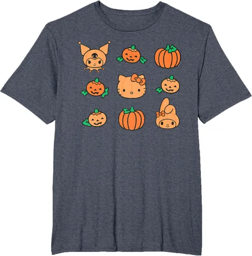 Vista 45 de Camiseta de Halloween Hello Kitty My Melody Kuromi Pumpkins