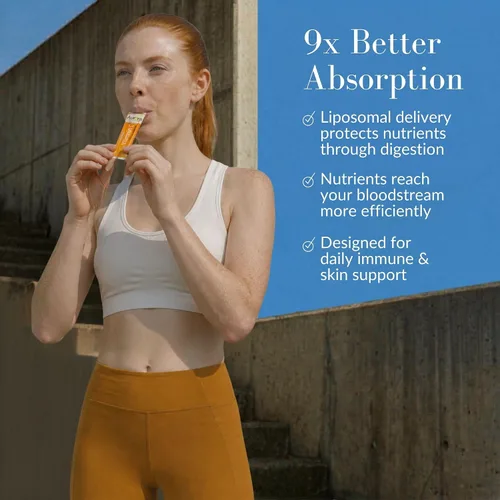 Vista 4 de Aurora Nutrascience Vitamina C liposomal de 1,000mg de alta absorción – Suplemento de apoyo inmune para estilos de vida activos, antioxidante