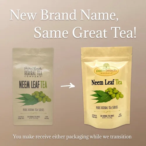 Vista 3 de Té de hojas de neem - Serie de té de hierbas puro de Palm Beach Herbals (30 bolsas de té) 100% natural