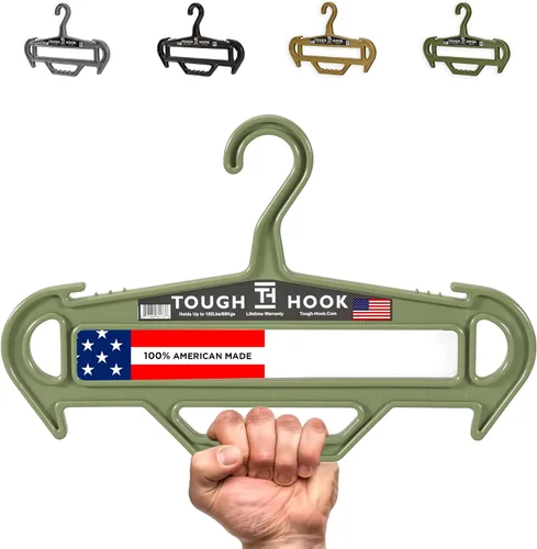 Vista 10 de Tough Hanger XL Hecho en Estados Unidos Percha irrompible resistente Grado militar premium Percha estándar extragrande Capacidad de 180