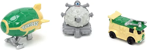 Vista 4 de Jada Teenage Mutant Ninja Turtles 1.65" Paquete de 3 autos fundidos a presión, juguetes para niños y adultos