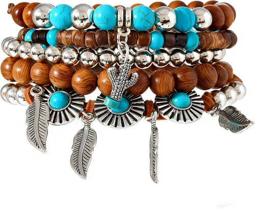 Vista 36 de Pulsera Gótica Ajustable de Cuero Trenzado Punk Multicapa de Estilo Grunge, Conjunto de Pulseras Emo con Brazalete de Metal, Envoltura