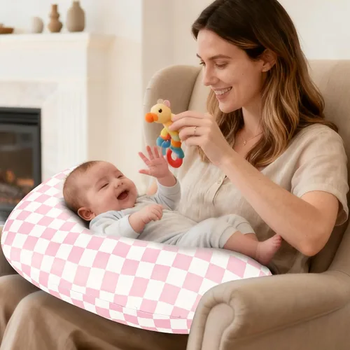 Vista 2 de Funda de almohada de lactancia, fundas de lactancia extraíbles para almohadas de lactancia, ajuste elástico y suave para bebés recién nacidos A