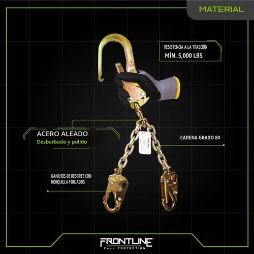 Vista 5 de Frontline PSSW2R - Conjunto de cadena de posicionamiento de barras de refuerzo con giro Duradero, resistente y de alta resistencia Cadenas