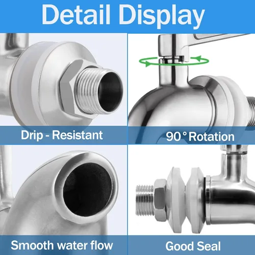 Vista 3 de Grifo de reemplazo del dispensador de bebidas,Grifo de acero inoxidable para dispensador de agua,Caño de reemplazo del dispensador de bebidas