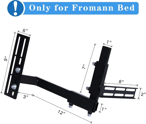 Vista 2 de Fromann Soportes de cabecero – Compatible con todas las camas ajustables Fromann – Acero, negro, montaje en suelo