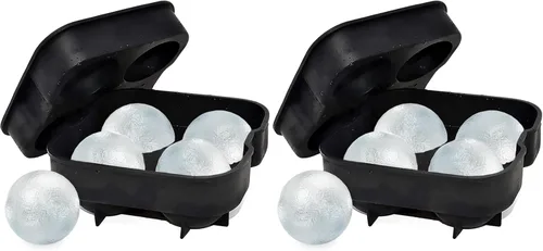 Vista 11 de Bahoki Essentials Moldes de hielo – Bandeja de silicona para cubitos de hielo con tapa – Llena y suelta para hacer hielo – Moldes multiusos