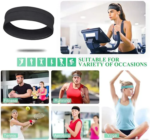Vista 7 de Diademas de entrenamiento antideslizantes, diademas deportivas, bandas elásticas deportivas para el cabello, para deportes, viajes, interiores