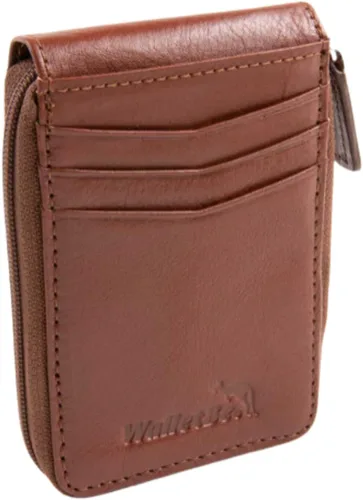 Vista 11 de Cartera RFID con bolsillo con cremallera para hombre, Negro -, Cremallera interior de fibra de carbono Id
