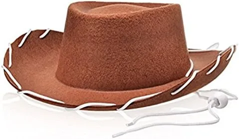 Vista 2 de Disfraz de sombrero marrón de vaquero para niños estilo Woody
