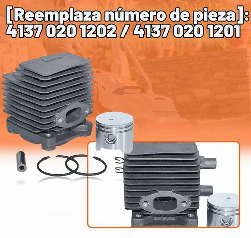 Vista 3 de Pistón de cilindro de 1.339 in para Stihl FS75 FS80 FS85 HT70 HS80 HS85 KA85 SP81 SP85 HT75, Cylionder, Kit de pistón, filtro de combustible, Flter