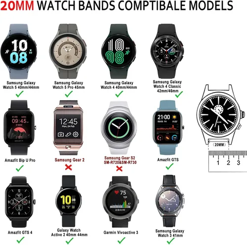 Vista 4 de Reloj inteligente de metal correa de acero de 0.709 in 0.866 in banda de reloj de moda