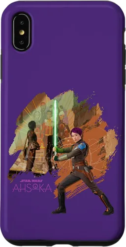 Vista 10 de iPhone 11 Star Wars Ahsoka Part Two Sabine Wren Mural y estuche de sable de luz