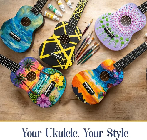 Vista 11 de Kit de ukelele de bricolaje: construye tu propia guitarra con kit de ukelele soprano de 21 pulgadas, incluye 33 piezas para hacer tu propio ukelele