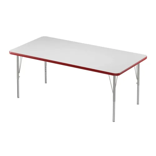 Vista 35 de Correll - Mesa rectangular de actividades para el aula de 30 x 60 pulgadas, altura ajustable (19-29 pulgadas), parte superior de granito gris, borde