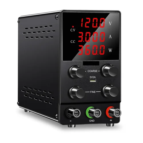Vista 7 de Fuente de alimentación de CC variable, 30 V, 10 A, 5 A, fuente de alimentación de banco regulada de CC con pantalla LED de 4 dígitos, 15 V, 60 V