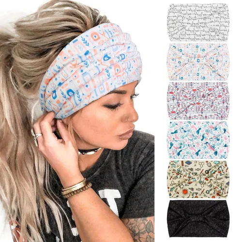Vista 11 de Diadema Tobeffect para mujer, turbante de estilo bohemio africano, con nudos anchos, accesorios para el cabello Diademas 1