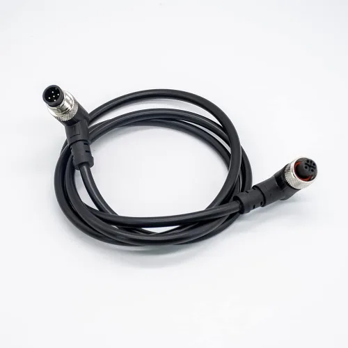 Vista 7 de Elecbee M12 Conector de ángulo recto macho a hembra A-Coding 1M AWG22 hembra a macho Cable M12 (5 pines)