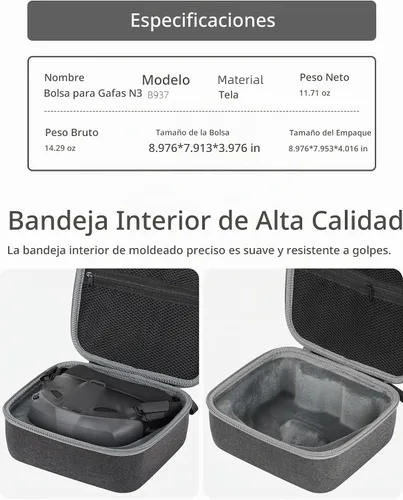 Vista 6 de Estuche de transporte para gafas N3, estuche de almacenamiento portátil para gafas DJI N3, accesorios