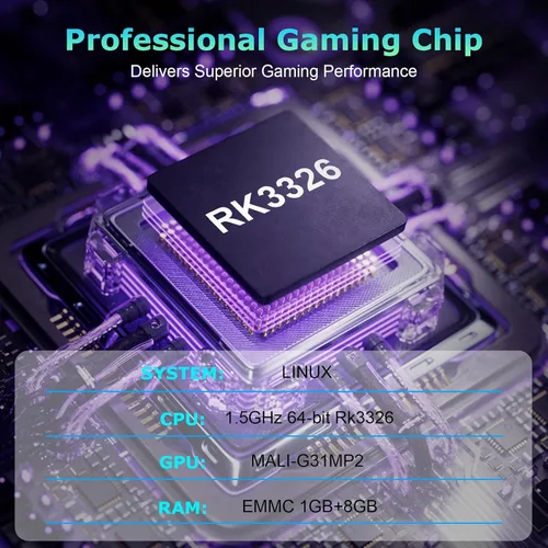 Vista 5 de R36MAX - Consola de juegos portátil, batería incorporada de 4000 mAh, pantalla de cristal IPS 4K HD de 4 pulgadas, soporta más de 18000 juegos Azul