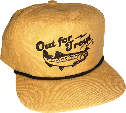 Vista 26 de ThatsRad Out for Trout Corduroy Snapback Sombrero Gorra Pesca con Mosca Pescador