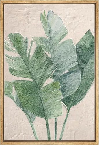 Vista 12 de SIGNWIN Lienzo enmarcado para pared, diseño de planta de bosque de montaña verde pastel, naturaleza, ilustraciones de área silvestre, arte moderno
