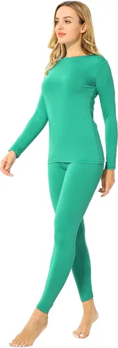 Vista 17 de ViCherub Ropa Interior Térmica para Mujeres con Forro Polar Long Johns Capa Base Térmica Conjunto de Parte Superior e Inferior Clima Frío Negro