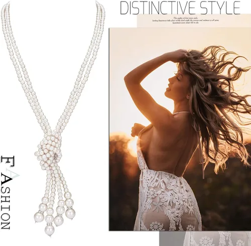 Vista 4 de Senxido Gargantilla de perlas de agua dulce collar de joyería de moda para mujer