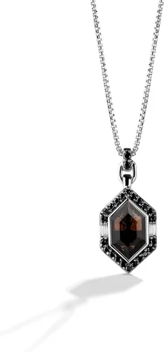Vista 2 de Jewelili Star Wars Fine Jewelry The Wookiee - Colgante para mujer, 14 qt.tw. diamantes blancos y negros y cuarzo ahumado plateado, Metal, Cuarzo