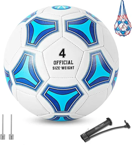 Vista 8 de STEEFAN Balón de Fútbol Tamaño 3/4/5 para Niños Juego al Aire Libre, Balón de Fútbol que Cambia de Color con Red de Transporte, Balón