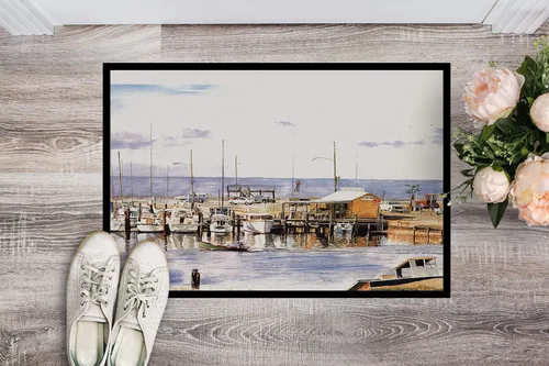 Vista 2 de Caroline's Treasures 1006MAT Pass Bait Shop - Felpudo de 18 x 27 pulgadas, para interiores y exteriores, para entrada, antideslizante, lavable