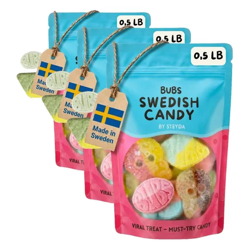 Vista 14 de Caramelos suecos, caramelos de gomitas, mezcla de dulces variados, dulces Bubs (0.5 libras, plátano toffee ovalado)