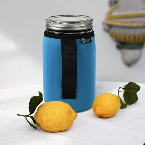 Vista 7 de Beautyflier Funda de neopreno para tarros Mason de 16 oz de boca regular, cubierta de neopreno para tarros Mason para vasos de beber, aislantes