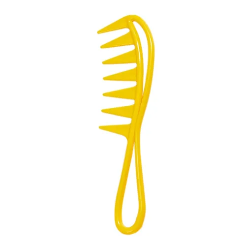Vista 5 de Peine desenredante de dientes anchos para ducha, peine flexible de amplia separación, peine hueco, peine antiestático desenredante para el cabello