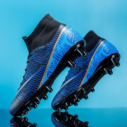 Vista 4 de Favdeol Botas de fútbol para hombre, para interiores, césped ligero, rendimiento, para entrenamiento, para terreno suave, botas de fútbol atléticas